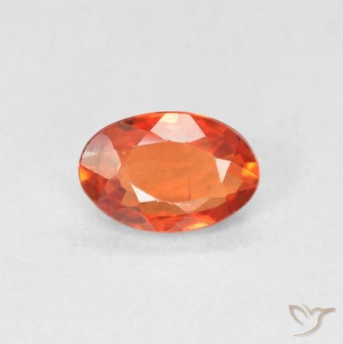 0.56ct Натуральный Огонь Оранжевый Сапфир, Овал, VVS-VS