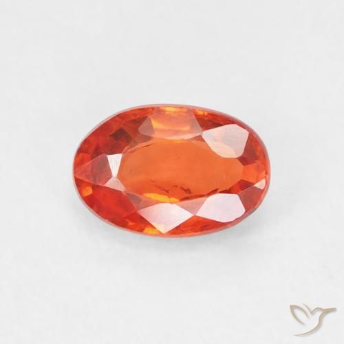 0.69ct Натуральный Красновато-оранжевый Сапфир, Овал, Чистота VS