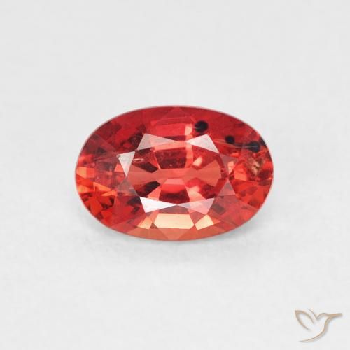 0.65ct Натуральный Интенсивный красный Сапфир, Овал, Чистота VS