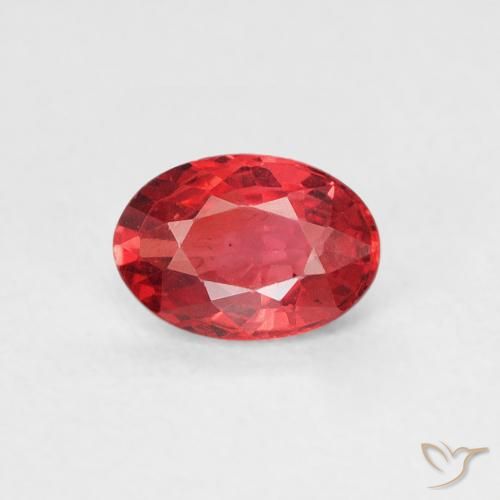 0.53ct Натуральный Ярко-красный Сапфир, Овал, Чистота VS