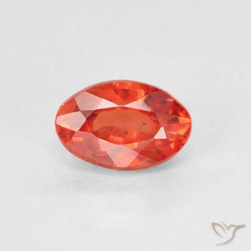 0.68ct Натуральный Красновато-оранжевый Сапфир, Овал, Чистота VS