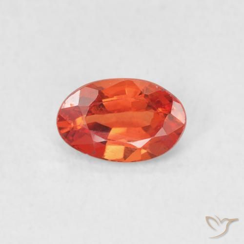 0.54ct Натуральный Красновато-оранжевый Сапфир, Овал, VVS-VS