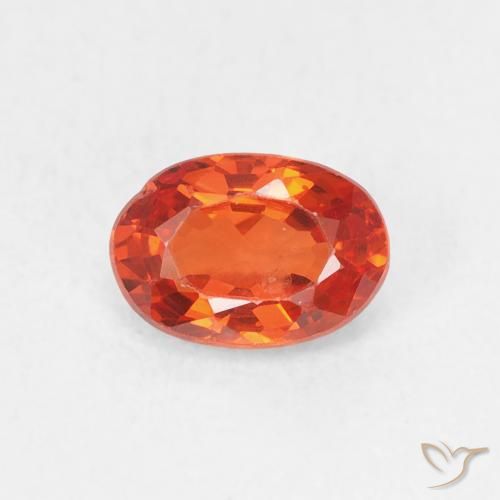 0.69ct Натуральный Теплый апельсин Сапфир, Овал, Чистота VS