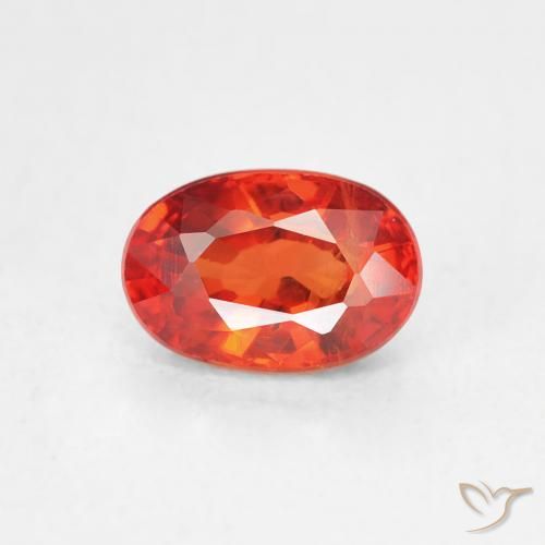 0.83ct Натуральный Теплый апельсин Сапфир, Овал, Чистота VS