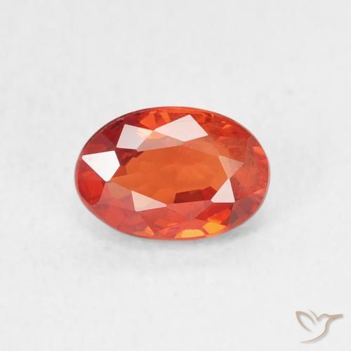 0.76ct Натуральный Красновато-оранжевый Сапфир, Овал, Чистота VS