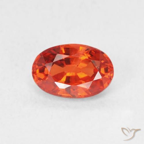 0.72ct Натуральный Огонь Оранжевый Сапфир, Овал, Чистота VS