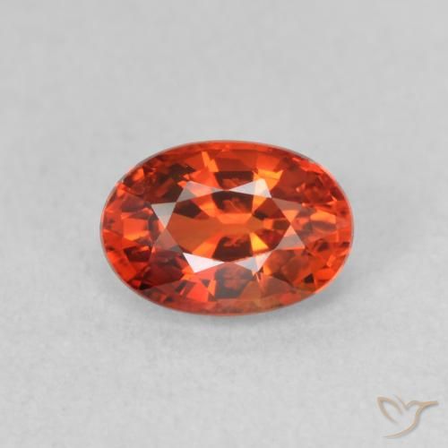 0.73ct Натуральный Глубокий янтарно-красный Сапфир, Овал, VVS-VS