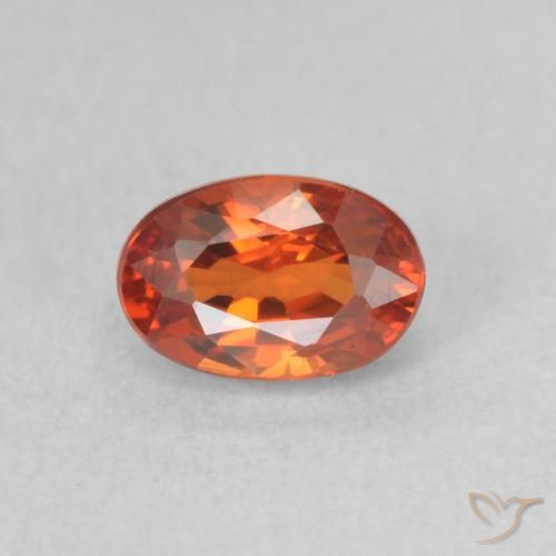 0.84ct Натуральный Красновато-оранжевый Сапфир, Овал, VVS-VS