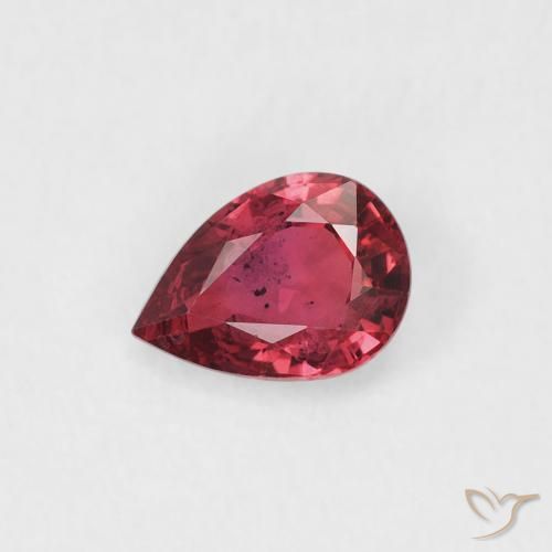 0.50ct Натуральный Пурпурно-красный Сапфир, Форма груши, Чистота VS