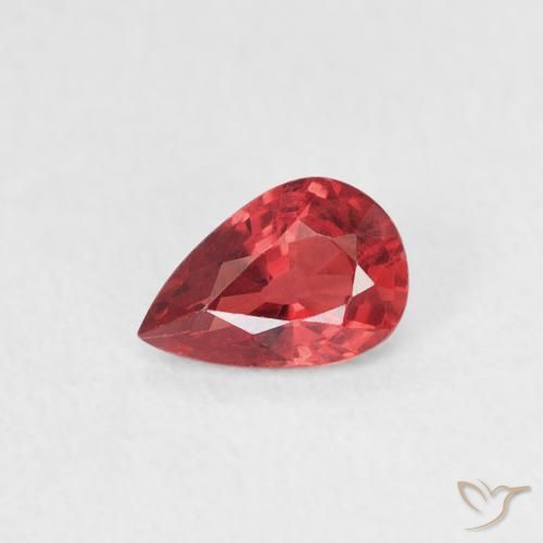 0.42ct Натуральный Алый красный Сапфир, Форма груши, VVS-VS