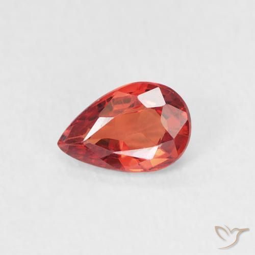 0.46ct Натуральный Ярко-малиновый красный Сапфир, Форма груши, VVS-VS
