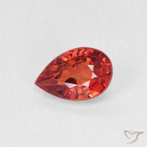 0.64ct Натуральный Средний красный Сапфир, Форма груши, VVS-VS