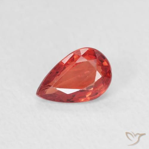 0.44ct Натуральный Средний красный Сапфир, Форма груши, VVS-VS