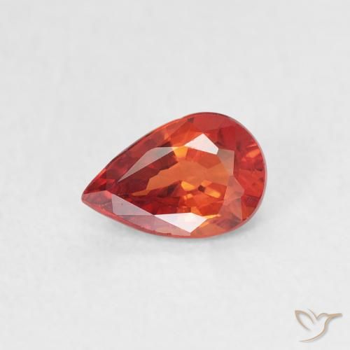 0.51ct Натуральный Интенсивный красный Сапфир, Форма груши, VVS-VS