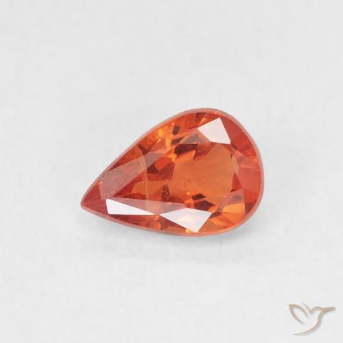 0.58ct Натуральный Средний красный Сапфир, Форма груши, Чистота VS