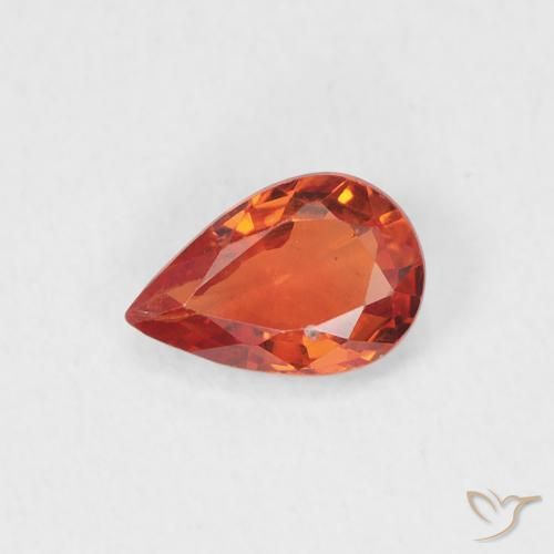 0.50ct Натуральный Средний апельсин Сапфир, Форма груши, Чистота VS