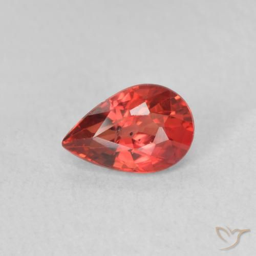 0.56ct Натуральный Интенсивный красный Сапфир, Форма груши, Чистота VS