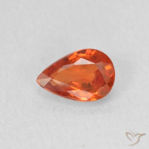 0.53ct Натуральный Средний апельсин Сапфир, Форма груши, Чистота VS