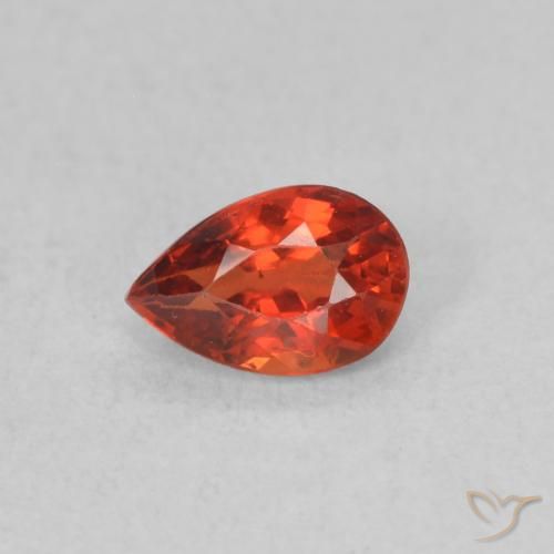 0.50ct Натуральный Интенсивный красный Сапфир, Форма груши, Чистота VS