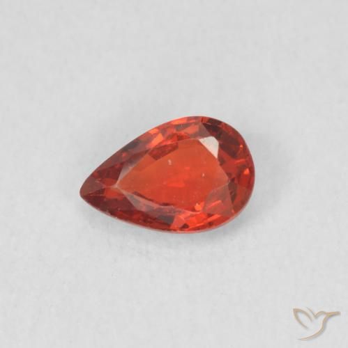 0.42ct Натуральный Интенсивный красный Сапфир, Форма груши, Чистота VS