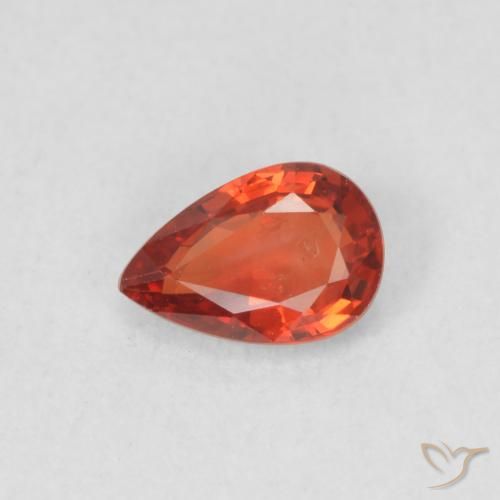 0.55ct Натуральный Интенсивный красный Сапфир, Форма груши, Чистота VS