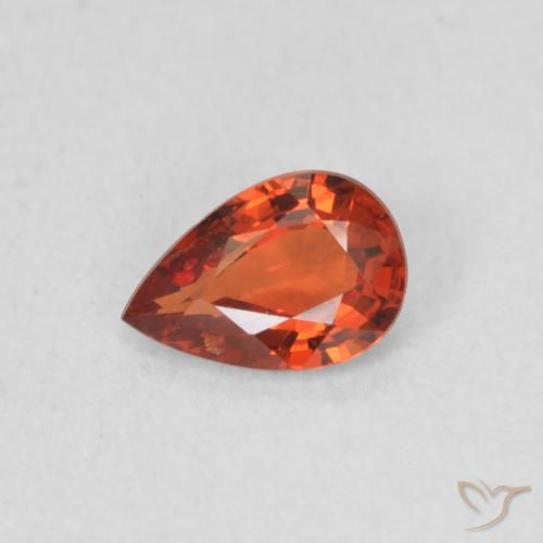 0.48ct Натуральный Интенсивный красный Сапфир, Форма груши, Чистота VS
