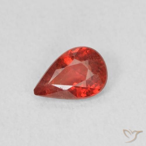 0.43ct Натуральный Ярко-малиновый красный Сапфир, Форма груши, Чистота VS