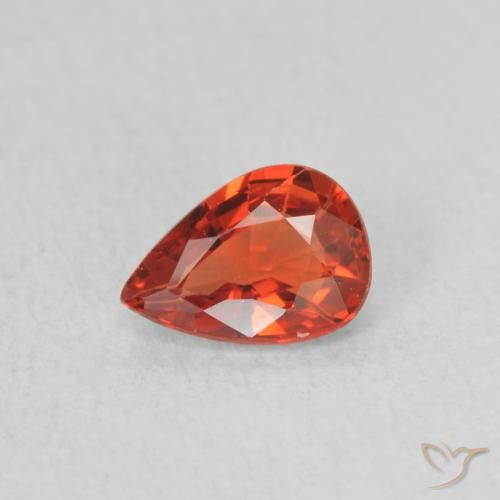 0.41ct Натуральный Ярко-малиновый красный Сапфир, Форма груши, Чистота VS