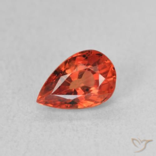 0.66ct Натуральный Интенсивный красный Сапфир, Форма груши, VVS-VS