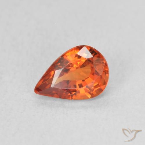 0.61ct Натуральный Огонь Оранжевый Сапфир, Форма груши, VVS-VS