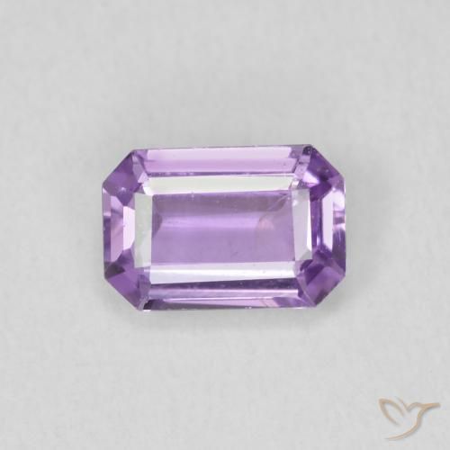 0.68ct Натуральный Светло-розовато-фиолетовый Сапфир, Изумрудная огранка, Чистота VS