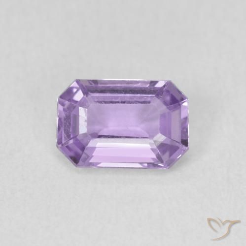 0.69ct Натуральный Светло-фиолетовый Сапфир, Изумрудная огранка, Чистота VVS