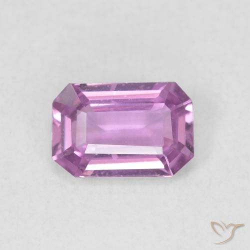 0.66ct Натуральный Пурпурно-розовый Сапфир, Изумрудная огранка, Чистота VVS