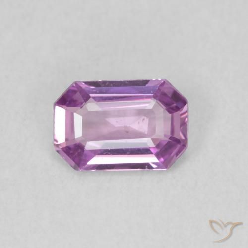 0.53ct Натуральный Средний розовато-фиолетовый Сапфир, Изумрудная огранка, Чистота VS