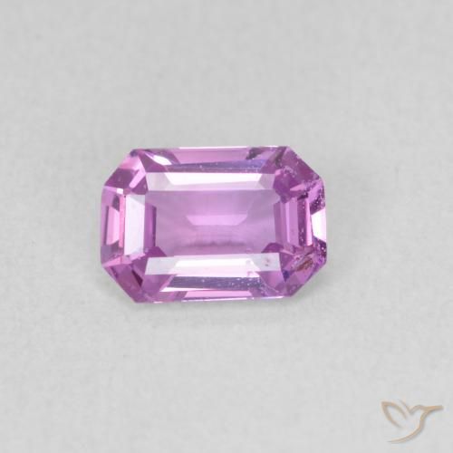 0.60ct Натуральный Средний фиолетовый Сапфир, Изумрудная огранка, VVS-VS