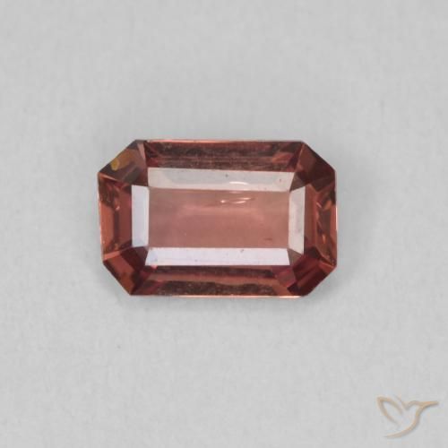 0.61ct Натуральный Оранжево-розовый Сапфир, Изумрудная огранка, VVS-VS