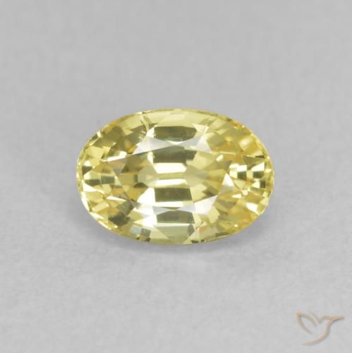 0.81ct Натуральный Светло-желтый Сапфир, Овал, Чистота VVS
