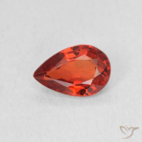 0.47ct Натуральный Ярко-красный Сапфир, Форма груши, Чистота VVS