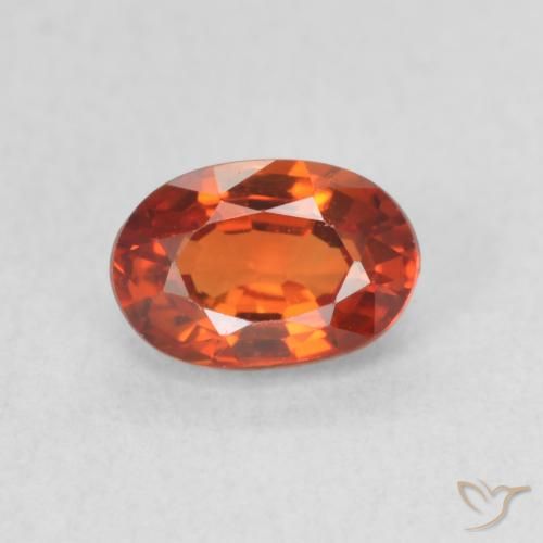 0.78ct Натуральный Красновато-оранжевый Сапфир, Овал, Чистота VVS