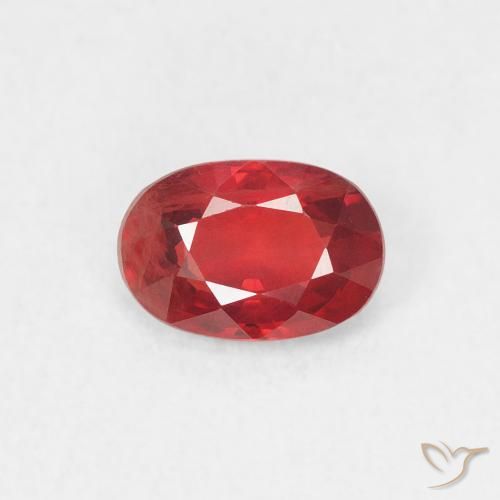 0.61ct Натуральный Средний красный Сапфир, Овал, Чистота VS