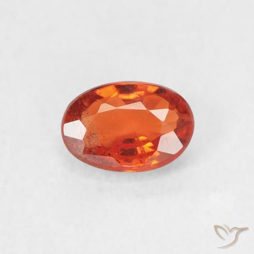 0.58ct Натуральный Огонь Оранжевый Сапфир, Овал, Чистота VS