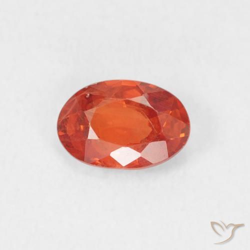 0.54ct Натуральный Янтарный Апельсин Сапфир, Овал, Чистота VS