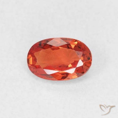 0.68ct Натуральный Теплый апельсин Сапфир, Овал, Чистота VS