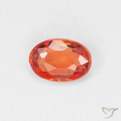 0.53ct Натуральный Огонь Оранжевый Сапфир, Овал, Чистота VVS