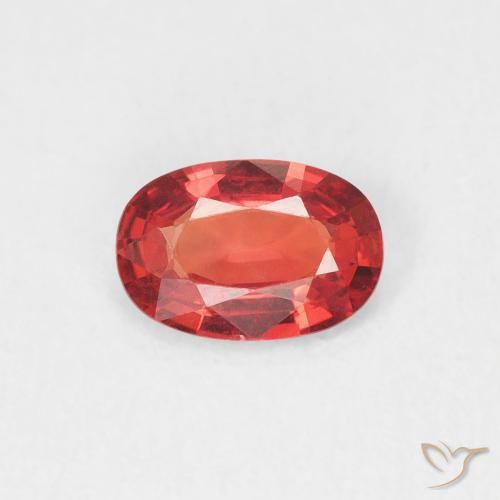 0.53ct Натуральный Интенсивный красный Сапфир, Овал, Чистота VVS