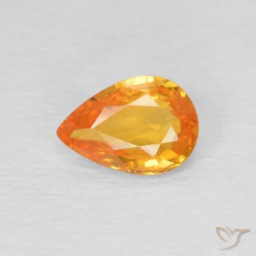 0.68ct Натуральный Средний апельсин Сапфир, Форма груши, Чистота VS