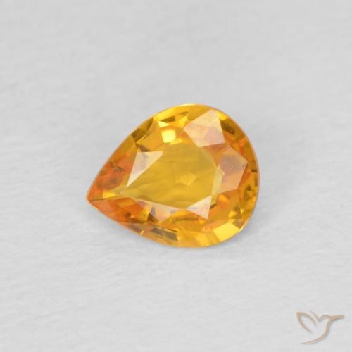 0.60ct Натуральный Средний апельсин Сапфир, Форма груши, VVS-VS
