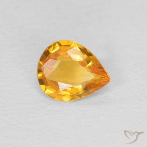 0.60 карата, натуральный Средний апельсин Сапфир, Форма груши, VVS-VS