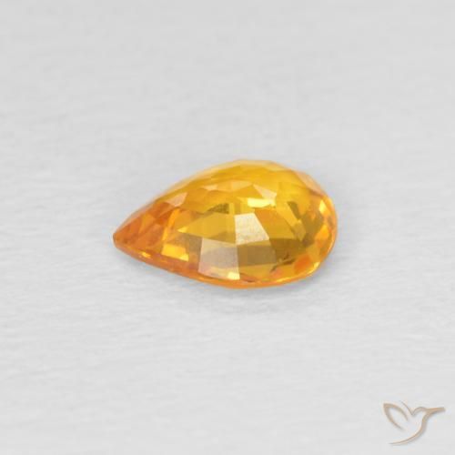 0.60 карата, натуральный Средний апельсин Сапфир, Форма груши, VVS-VS
