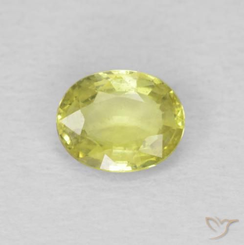 0.50ct Натуральный Лимонно-желтый Сапфир, Овал, Чистота VS